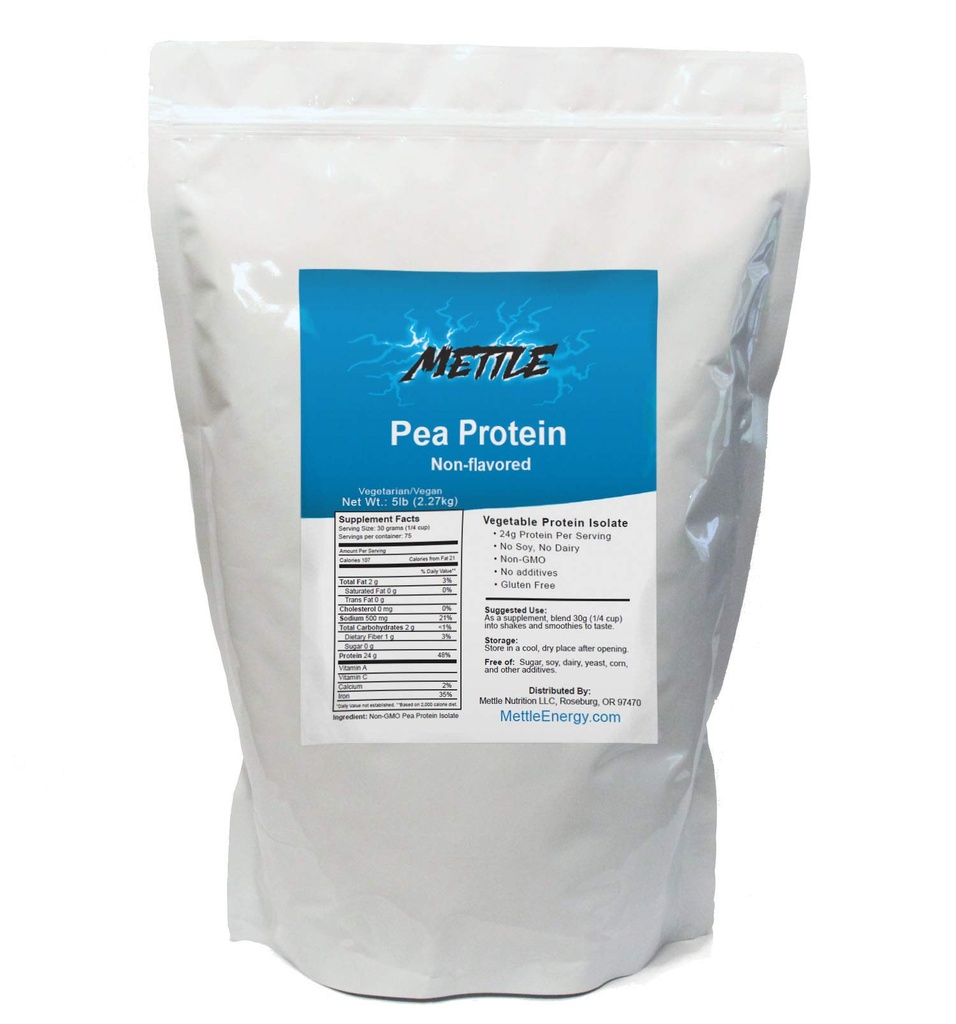 Pea Proteïne Poeder - 5 pond - Bulk Pure Supplement (Unflavored) 