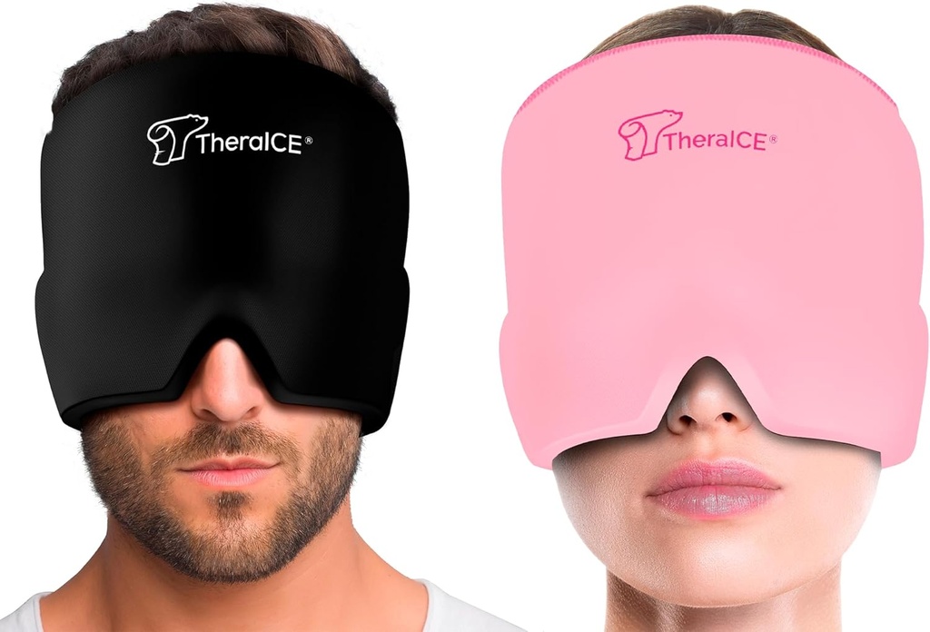 TheraICE Migraine Relief Cap, verzachtende hoofdpijn Ice Pack Mask producten, koelende gelhoed, gezicht koude kompress hoofd Wrap voor spanning, stress & kater