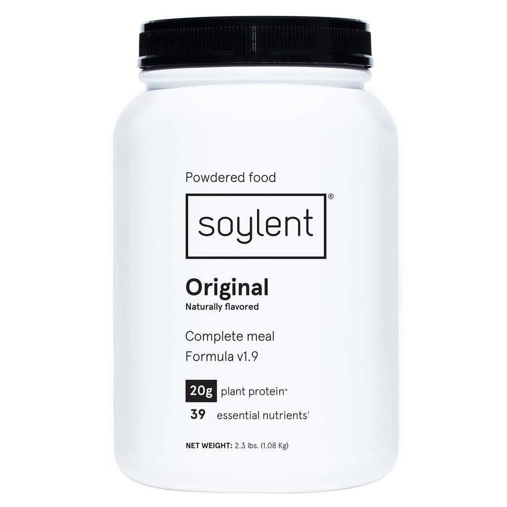 Soylent Complete Nutrition Meal Replacement Protein Powder, Origineel - Plant Based Vegan Protein, 39 Essentiële Nutriënten - 36,8oz