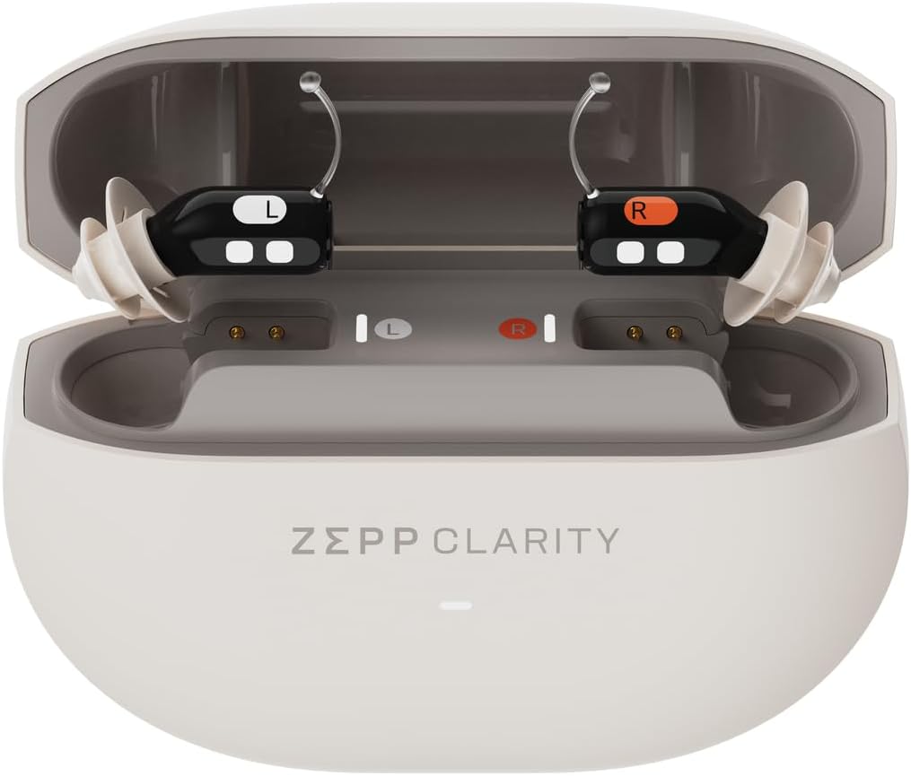 One OTC Hearing Aids for Seniors Adults - Bijna onzichtbaar, Adaptive Sound, 18 HR Battery, Wireless & USB Charging Case, App Control, Lifetime Service & Audiology Care