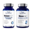 1MD Nutrition MoveMD & VisionMD Soutien et soins oculaires - Collagène, acide hyaluronique, astaxanthine, OptiLut Lutéine, Zeaxanthine