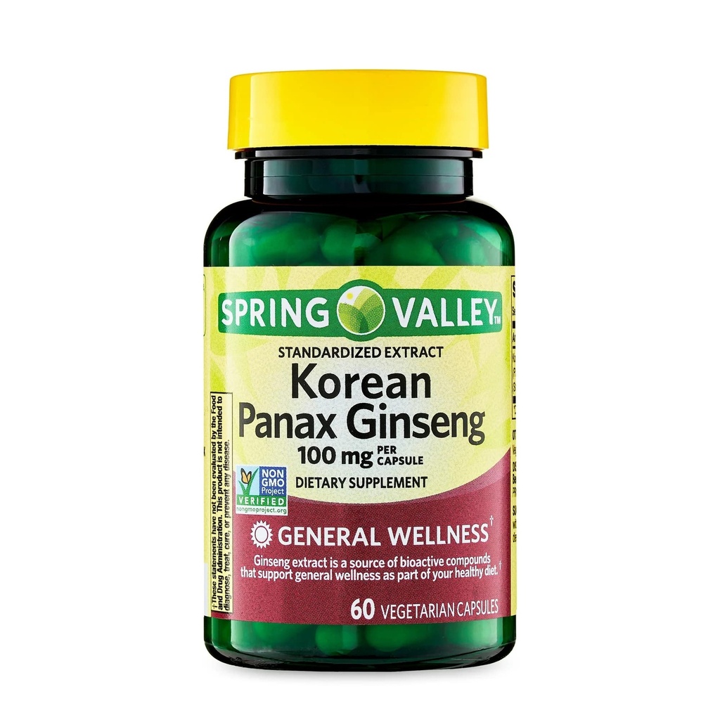 Convergentie Koreaanse Panax Ginseng Vegetarische Capsules, 100 mg, 60 Tellen
