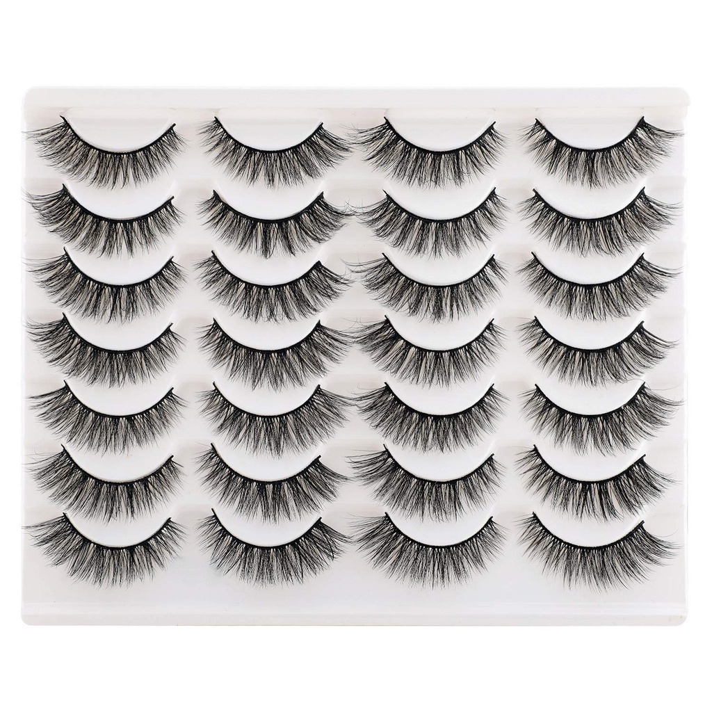 Nieuwcally wimpers valse wimpers kattenogen Wispy Natural Faux Mink wimpers 14 paar pak licht volume korte nep-oog wimpers multiverpakking