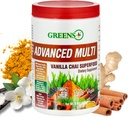 Groenen+ Geavanceerde Multi Vanilla Chai Superfood Powder, Biologische Gezonde Blend voor Morning Vitality, Voeding, Vibrant Health, Dieetsupplement, Vitaminen Mineralen, Vegan, Soy/Dairy/Gluten Free(9.4oz)
