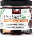 Force Factor ProbioSlim Kombucha Gummies voor de spijsvertering gezondheid, Probiotica voor vrouwen en probiotica voor mannen Gemaakt met 5 miljard CFUs, Kombucha SCOBY Probiotic Gummies, Peach, 60 Gummies