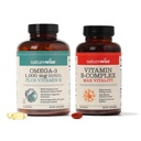 NatureWise 1000mg Omega 3 600mg EPA 400mg DHA met vitamine E 180ct & vitamine B Complex for Women and Men 150 Softgels[5-maand supply]