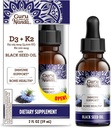 GuruNanda Wellness Bundle: Liquid Ashwagandha with Bacopa (1 Fl Oz) for Focus & Relaxation Support & Black Seed Oil (2 Fl Oz) with Vitamin D3, K2 & E for Immune Boosting - Vegan & Non-GMO