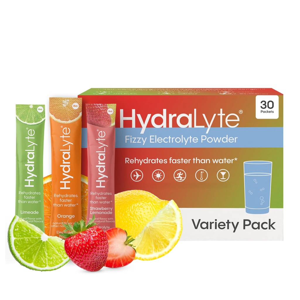 Hydralyte Low Sugar Rapid Rehydration - Licht Sparkling Electrolyte Powder Packets, 8 oz Serve 