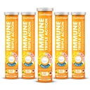 nutrazul Immune Triple Actie Bruistabletten met vitamine C 1000mg, vitamine D, zink, ondersteuning dagelijkse Routine, Glutenvrije, suikervrije, Lactosevrije, sinaasappelsmaak, 20 tabletten (verpakking van 5x20)