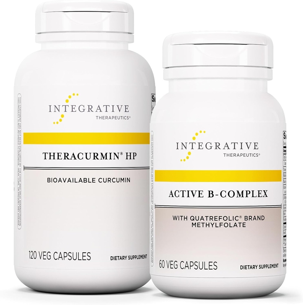 Integrative Therapeutics Bundle with Active B-Complex, 60 Capsules & Theracurmin HP, 120 Capsules - Active B-Complex to Support Energy Metabolisme* - Theracurmin That's 27x More Bio available
