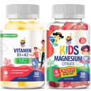 SUNNY SAM Magnesium Gummies for Kids and Vitamin D3 K2 Gummies 5000 IU.