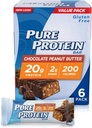 Pure Protein--High Protein Bar Chocolate Peanut Butter--Protein Bars--20 Gram eiwit per Bar--Gluten Free--6-1,76-Once Bars