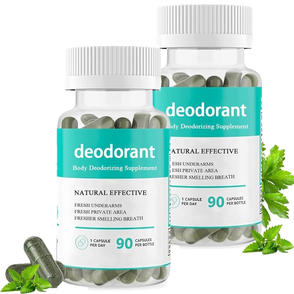 Body Deodorizing Supplement, Body Deodorizing Capsules, Body Deodorant Capsules voor Detox, Digestie, Gut Health, Huidondersteuning 90 Capsules (2)