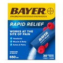 Bayer Rapid Relief Powder Packs with Aspirine & Cafeïne, Dissolvable Fast Acting Pain Relief for Heather, Muscle and Body Pain, Raspberry Flavor (Packaging kan variëren), Pack of 3 x 10 Tellen