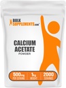BulkSupplements.com Calciumacetaatpoeder - Calciumsupplement, voedselkwaliteit - zuiver en glutenvrij, 500mg per portie, 1kg (2,2 lbs) (verpakking van 1)