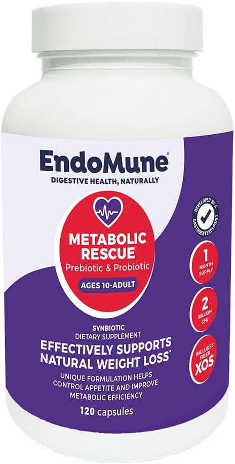 Endomune Metabolic Rescue Prebiotic and Probiotic - Arts Formulated - 120 Vegetarian Capsules - Weightloss Supplement