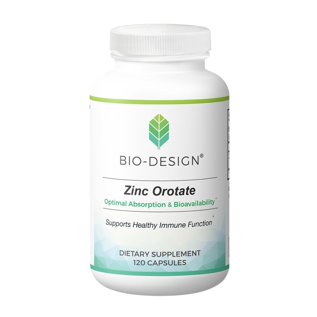 Orotate de zinc - Supplément minéral chélaté biodisponible - 20mg par capsule- Soutient la santé immunitaire et métabolique - Vegan Friendly - 120 capsules