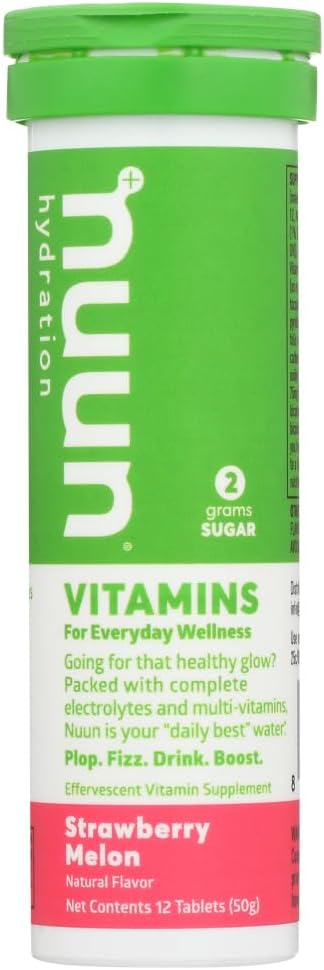 Nuun Vitaminen: Aardbei Meloen Dagelijkse Hydratatie Supplement (3 Tubes van 12 Tabs)3