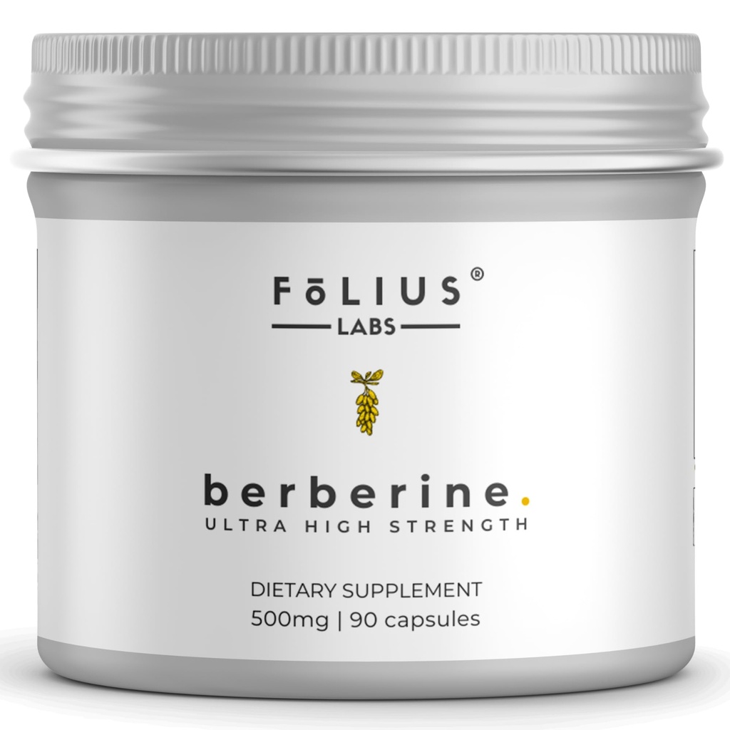 Étiquette propre Berberine HCl 97 % - Supplément à base de berberine pure ultra-haute résistance cliniquement étudié - sans gluten - 90 capsules