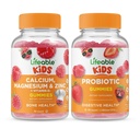 Levensvatbare Calcium Magnesium & Zink Kids + Probiotic 2 Miljard CFU Kids, Gummies Bundle - Grote Proeverij, Vitamine Supplement, Glutenvrij, GGO Vrij, Kauwgom