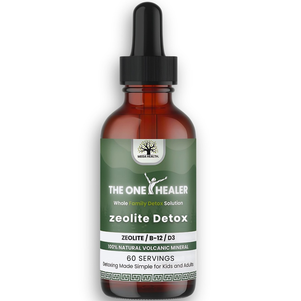 The One Healer Zeolite Detox for Kids & Adults – Pure Zeolite Drops with Methyl B12 and Vitamin D3 for Heavy Metal Detox and Full Body Cleanse – Advanced Natural Formula - 2oz Liquid Drops Supplement