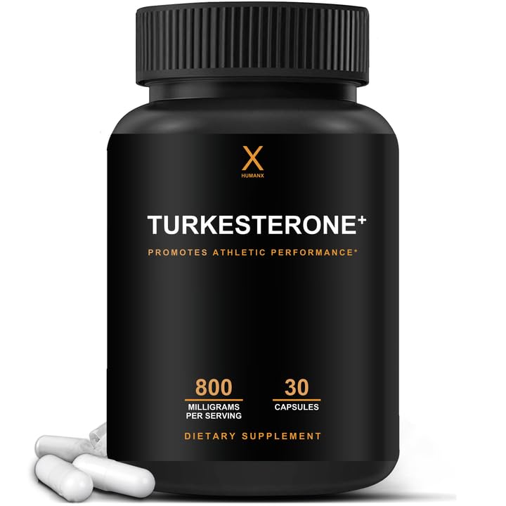 HumanX Turkesterone+ 800mg - USA Third Party Tested (Similar to Ecdysterone) for Muscular Development & Dynamic Athletic Performance - Natural Anabole - Non GMO, Vegan - Turkesterone Supplement