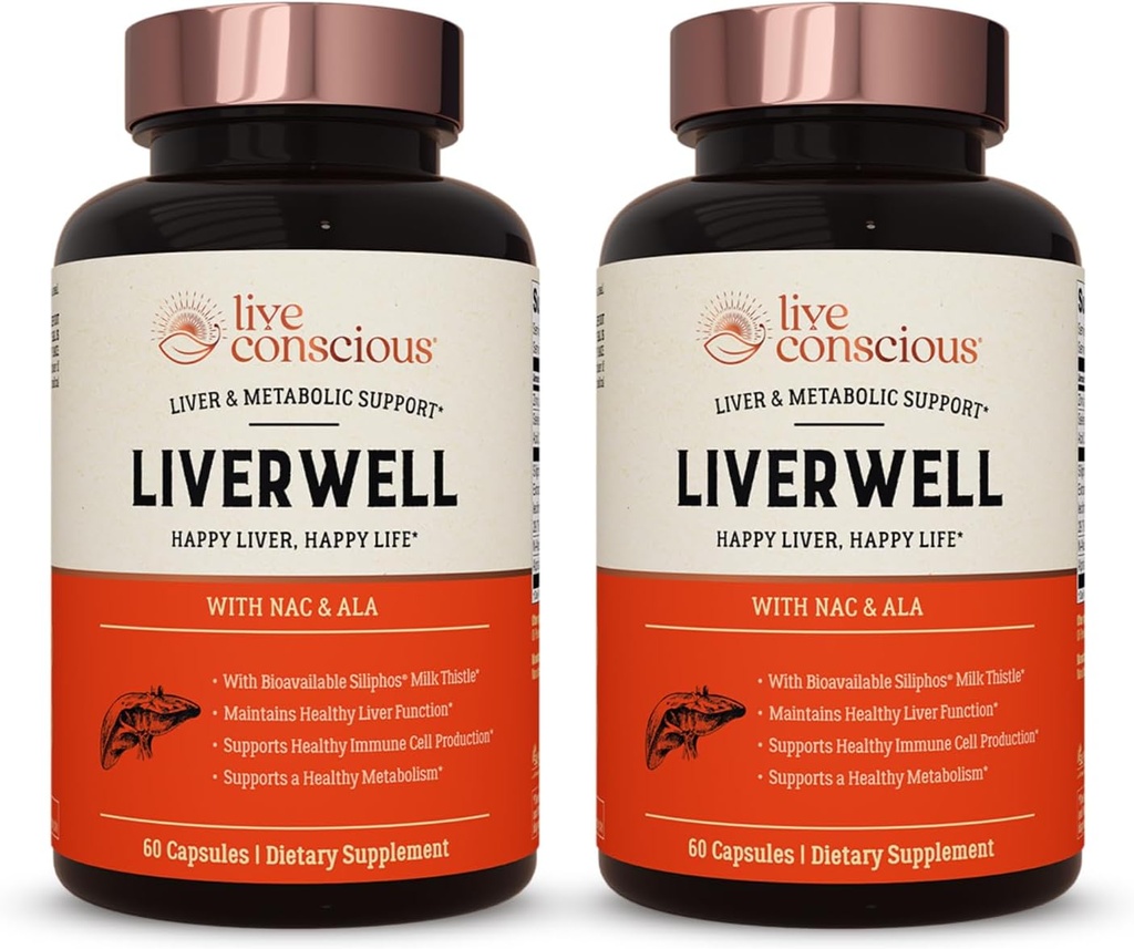 LeverWell Lever Reiniging, Verjonging, Metabole Ondersteuning - Lever Supplement voor de gezondheid van de lever w / zeer Biobeschikbaarheid van melk distel Extract, N-Acetyl Cysteine, Alpha Lipoïnezuur, Zink, Selenium - 2 Pack