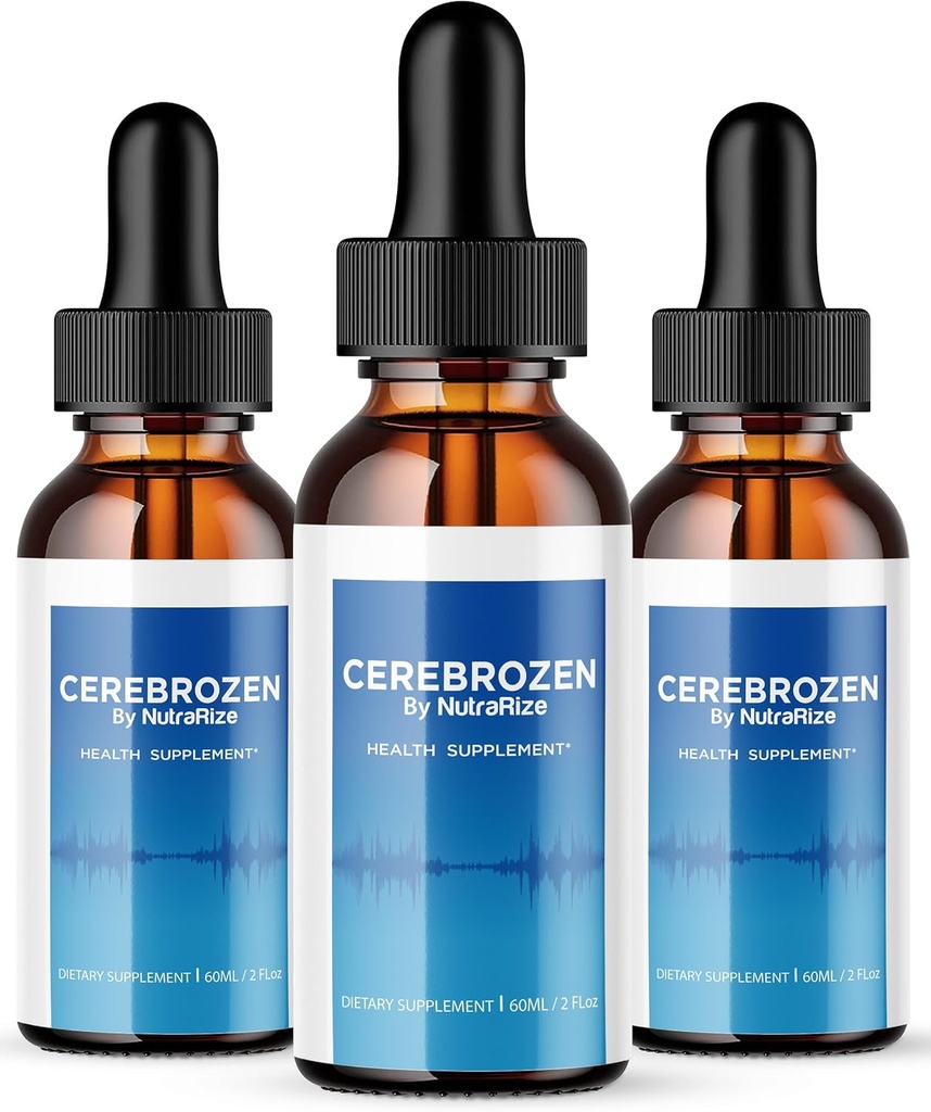 NutraRize (Pack de 3 gouttes cerebrozen - Formule avancée pour la santé de l'oreille, soutien naturel pour améliorer l'audition, Cerebrozen 24 complément alimentaire, avis (90 portions)