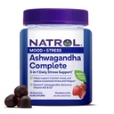 Natrol Ashwagandha Complete Gummy, 3-in-1 Dagelijkse Stress Ondersteuning, Ondersteunt Betere Mood, Vermindert Occasional Stress en vermoeidheid, 30 Gummies, Tot een levering van 15 dagen