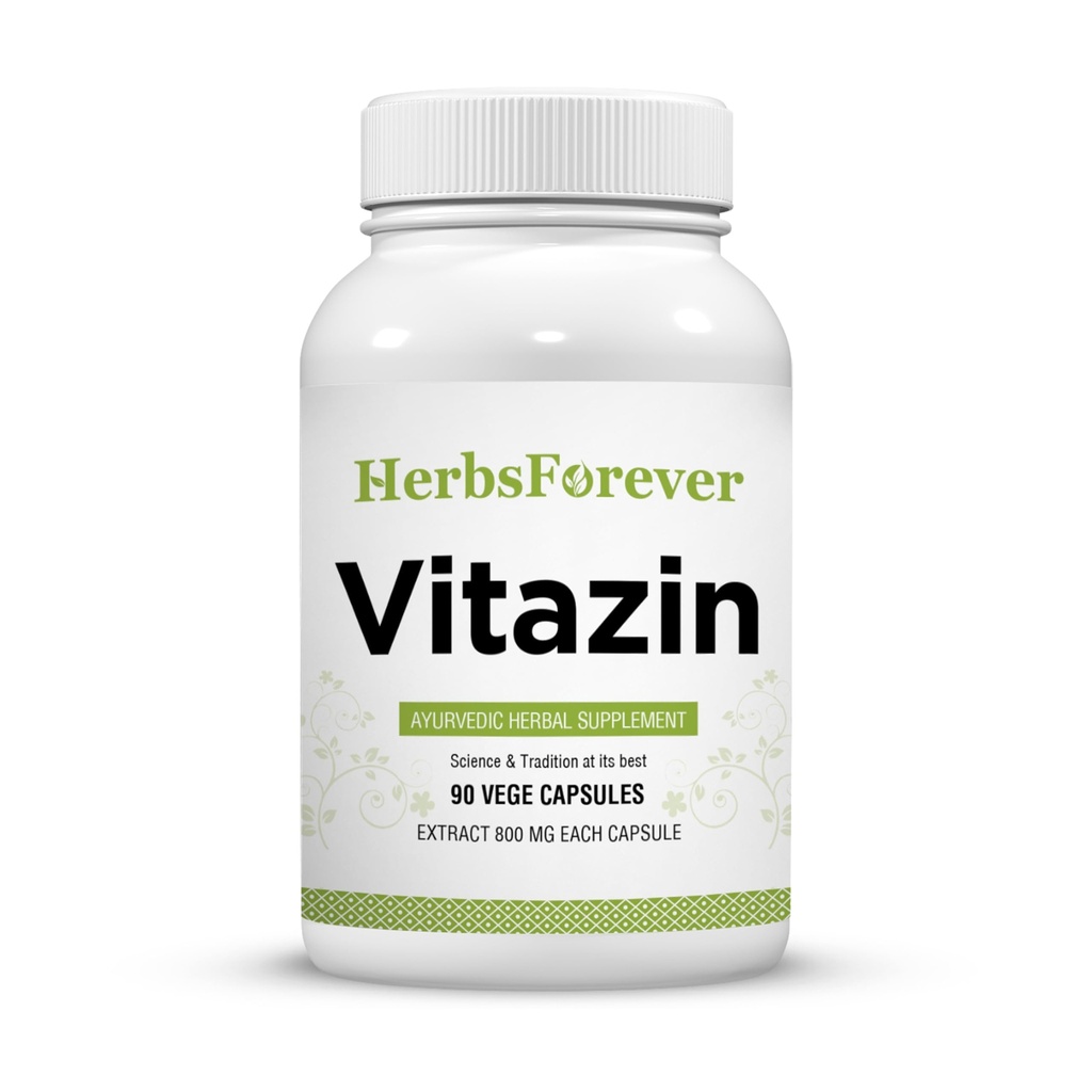 Herbsforever Vitazin Capsules Ayurvedic Kruidensupplement ondersteunt energie en prestaties Biedt fysieke en geestelijke sterkte 90 Vege Capsules 800 Mg Elk