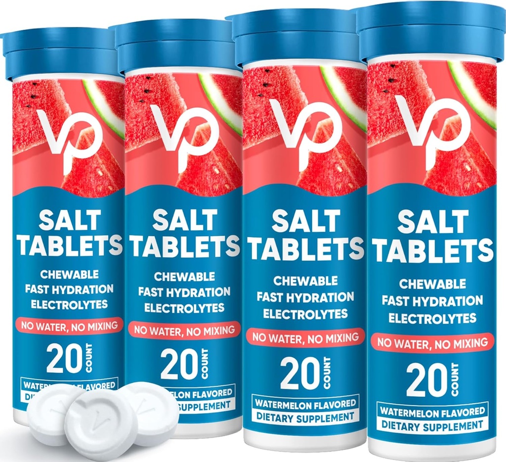Venture Pal Chewable Electrolyte Tablets, 80 Tel snel oplossen Sugar-Free Stick Salt Tablets - Variety Pack voor snelle hydratatie, Outdoor hardlopen, wandelen, Sporten 