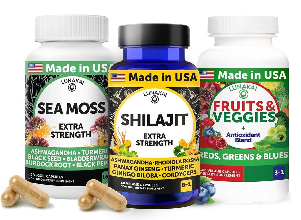 Lunakai USA Made 3-in-1 Supplement Capsule Pack 