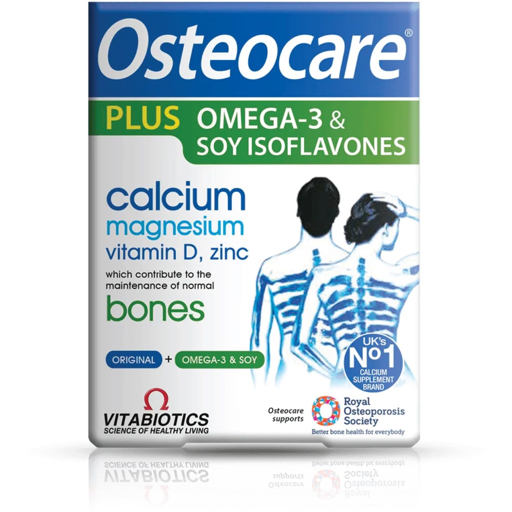 Vitabiotica Osteocare Plus 2-in-1 Formula - Calcium 800mg met vitamine D3, Magnesium, zink, en Omega-3 