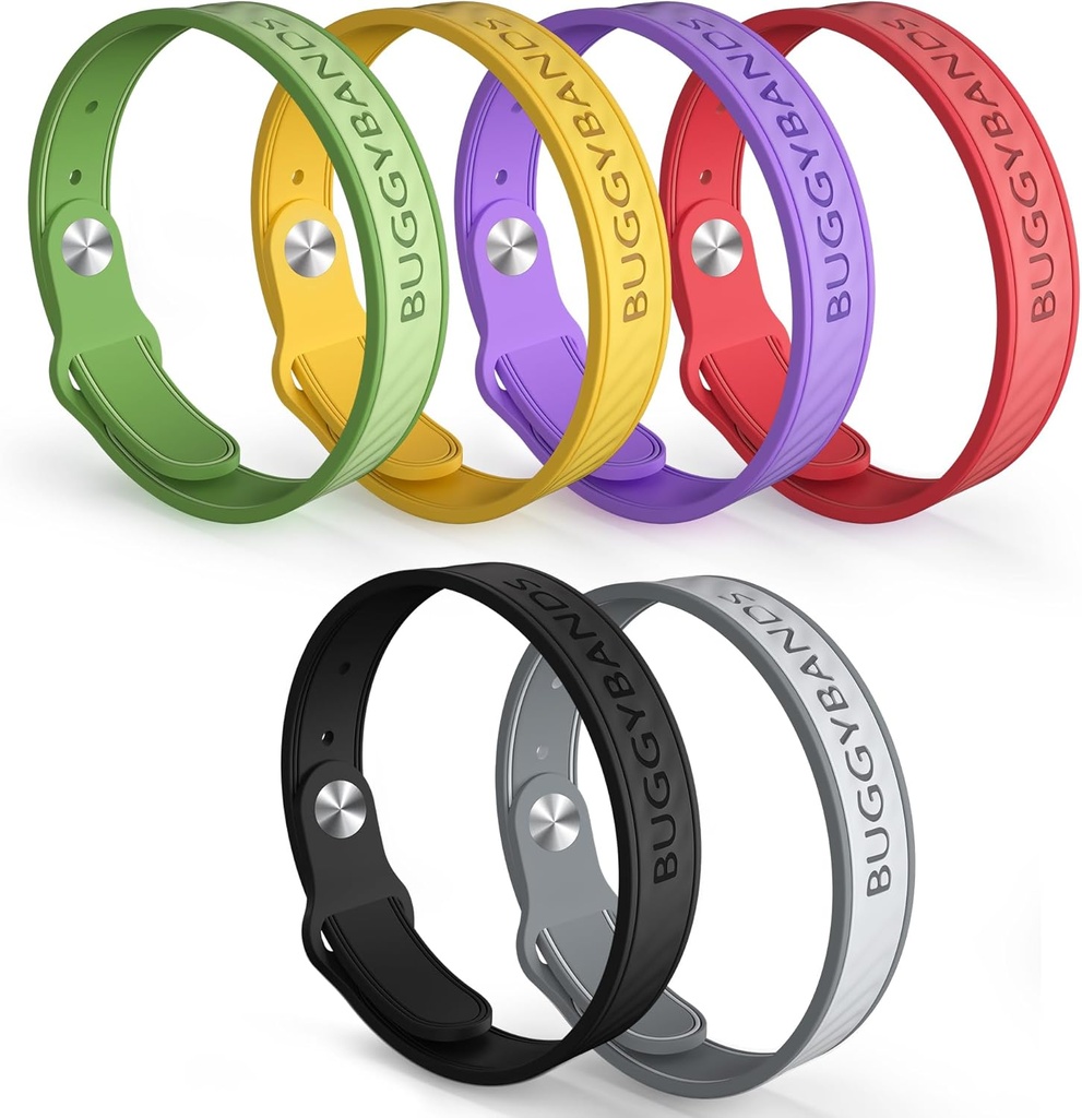 Muggenafstotende armbanden, 6 Pack Siliconen Mosquito Afstotende Bands met DEET Gratis, Natuurlijke en Waterdichte Bug Polsbandjes voor kinderen en volwassenen, Buiten Reizen Bescherming