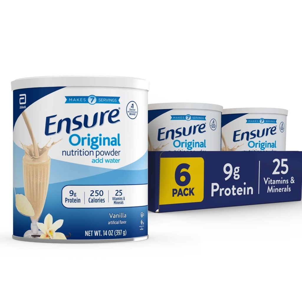 S'assurer que la poudre de nourriture originale de la vanille en poudre de protéines de vanille en poudre de petit repas Shake Mix de 8g de protéines, 24 vitamines et minéraux