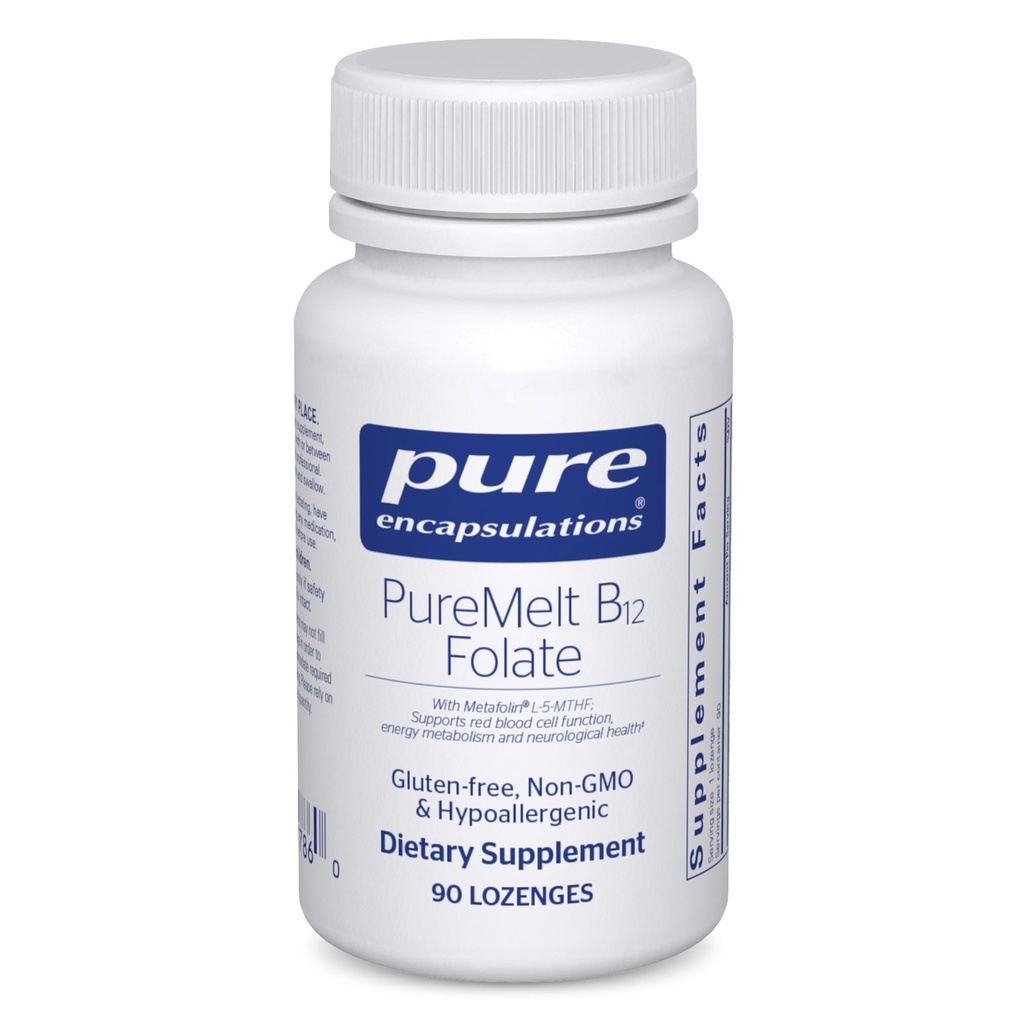Pure Encapsulations PureMelt B12 Folate - Active B Vitamin with L-5-MTHF - Metabolisme Support & Red Blood Cell Function* - Non-GMO & Vegan - 90 Lozen