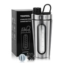 TOOFEEL Shaker flessen voor eiwitmixen 28 oz Roestvrij staal Proteïne Shaker met 2 Mixing Ball, niet blijft koud / warm, zichtbaar Window Metal Shaker Cups, Leakproof, BPA Free Bottle Shaker