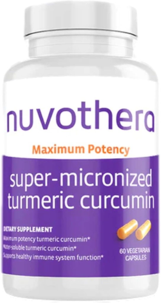 Nuvothera Super-gemicroniseerde Kurkuma Capsules 1-maand supply snelle Absorptie, hele wortel, niet-GMO, ondersteunt Joint, Huid, Gut Health & Antioxidanten (60 capsules)