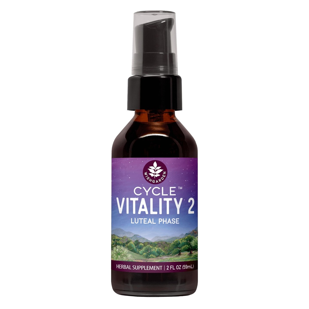 WishJarden Herbs Cycle Vitalité 2 Phase lutéale - Supplément de progestérone à base végétale avec Yam sauvage et Vitex Chasteberry soutient des cycles menstruels sains, la fertilité et des niveaux de progestérone sains, 2oz