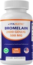 Vitamatic Bromelain Supplement 500mg 2400 GDU/g 180 Capsules