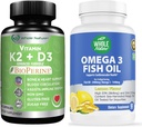 K2+D3 met Bioperine Plus Calcium Omega 3 Visolie zijn het meest effectief samen om Hart & Bone Gezondheid, gewrichten en hersenen te ondersteunen