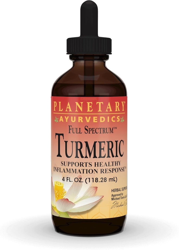Planetary Herbals Turmeric Full Spectrum Liquid by Planetary Ayurvedics, Support for Antioxidant and Healthy Inflammation Response, 4 Ounces