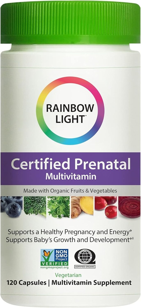 Regenbooglicht Prenatale Multivitamine, Immune Support, 120 Capsules (Package May Vary)