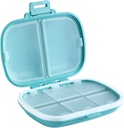 Holii Travel Pill Organizer, 8 Compartments Portable Pill Case, Daily Pill Box om vitamines vast te houden, kleine pil Container voor Pocket Purse Medicine Organizer(Blauw)