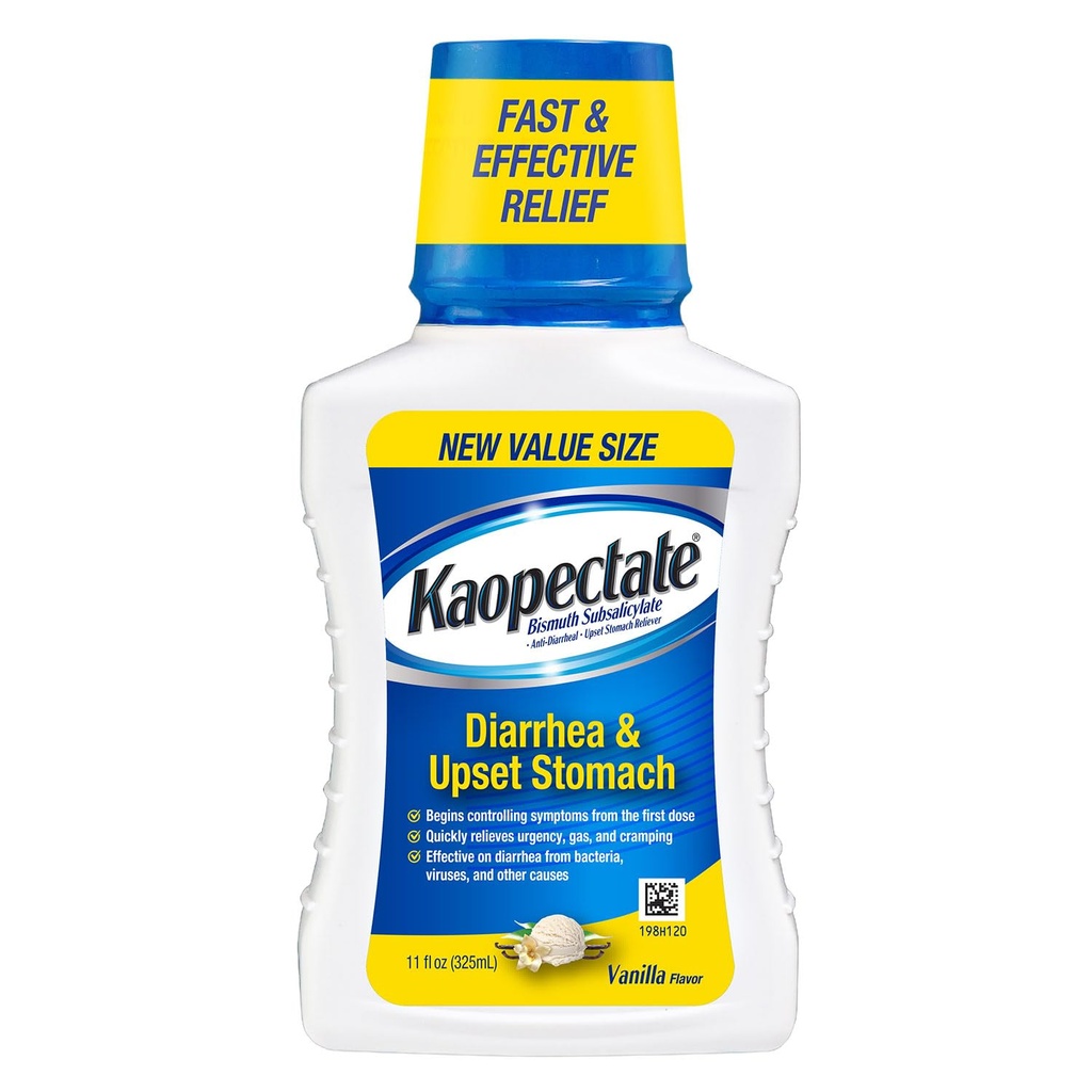Kaopectate Vanilla Multi-Symptoom - Diarree Medicatie voor volwassenen met Bismut Subsalicylaat, Anti-Diarree Geneeskunde voor maag Relief - 11oz