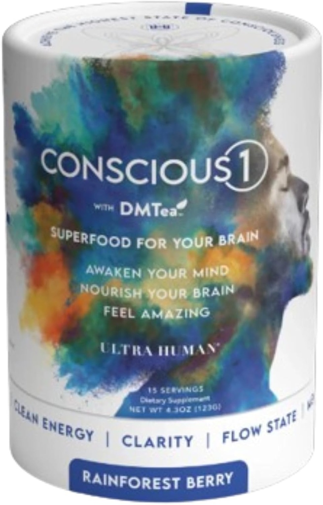 Ultra Human CONSCIOUS1 - Focus Boosting Superfood Blend - Rainforest Berry - 30 Serves (Pack of 1)