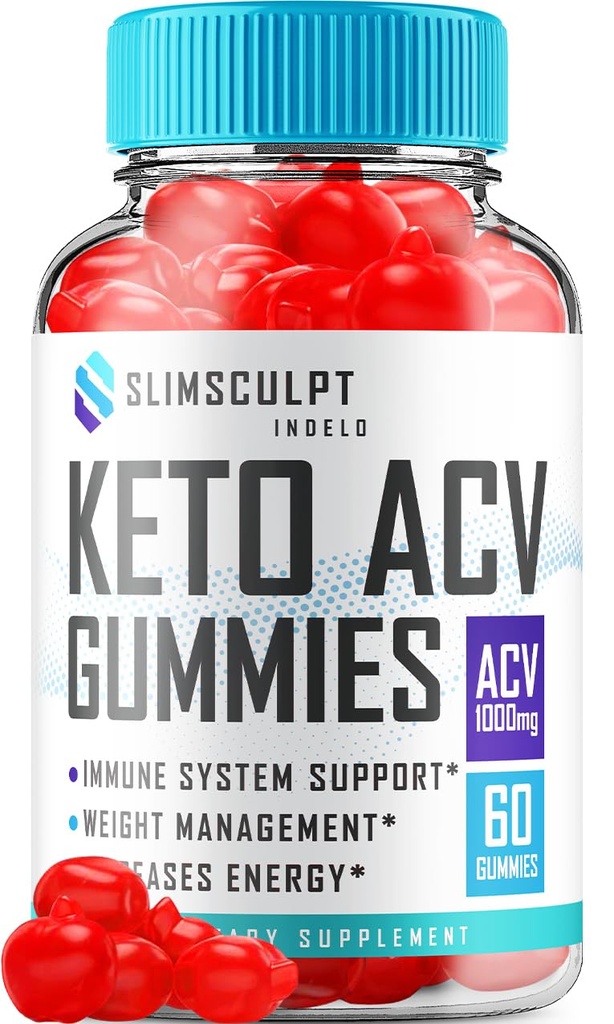 Slimsculpt Keto ACV Gummies - Geavanceerde Formule Slim Sculpt Keto Plus ACV Gummies Apple Cider Vinegar Keto Slimsculpt ACV Gummies Dieetsupplement Beoordelingen Mannen Vrouwen (60 Gummies)