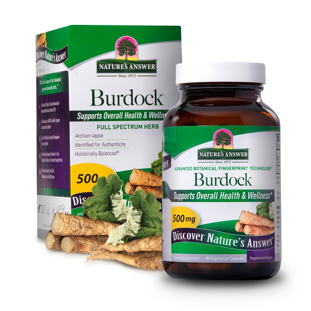 Nature's Answer Burdock Root, 90-Count Capsules Antioxidant Burdock Root