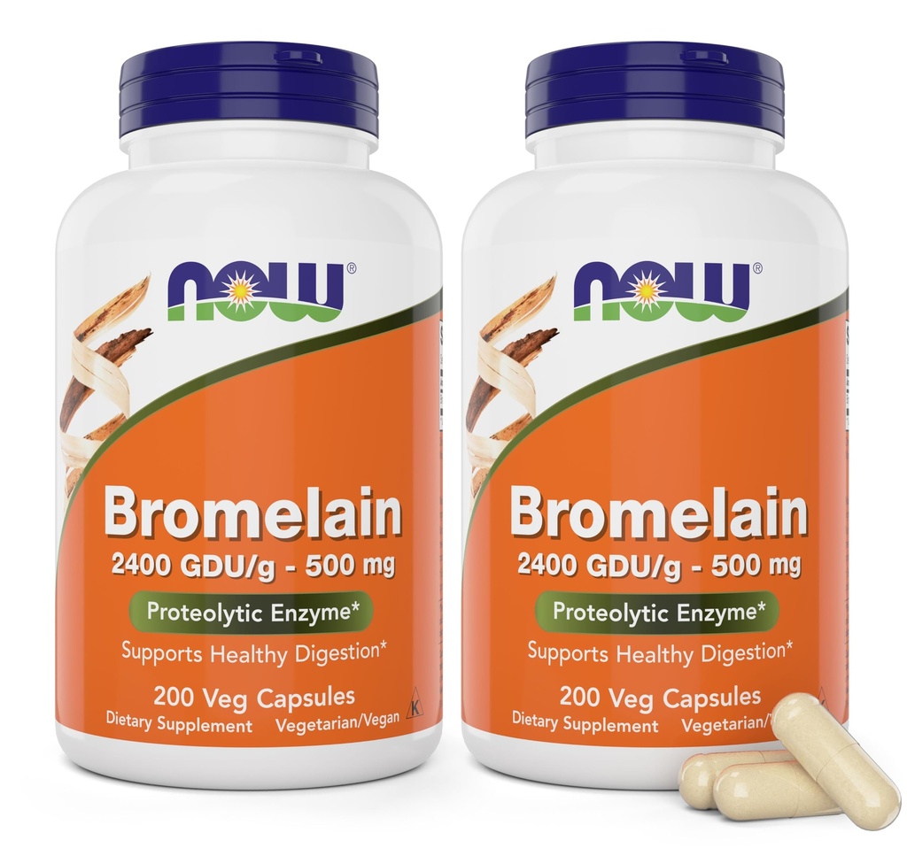 Nu Bromelain 500 mg, 200 Veg Capsules (verpakking 2) Supplement - Non-GMO, Vegan 500mg Caps