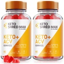 NutraRize (Pack of 2 Keto Shred Max Keto + ACV Gummies, Formula for Advanced Weight Loss, Keto Plus Supplement, Gomitas Reviews (120 Gummies)